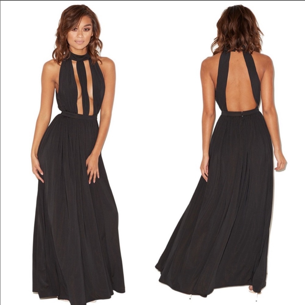 Mistress rocks black satin dress